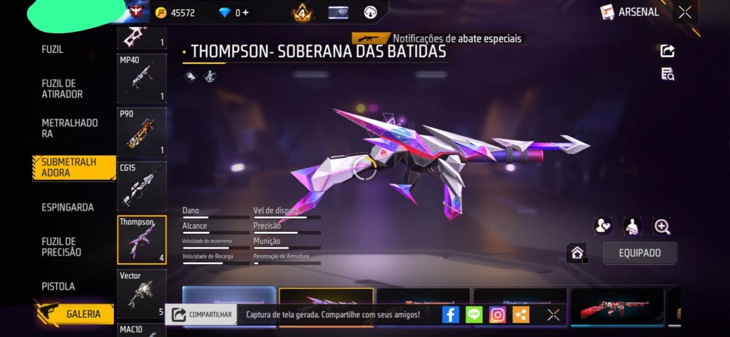 Conta de free fire recheada de coisas