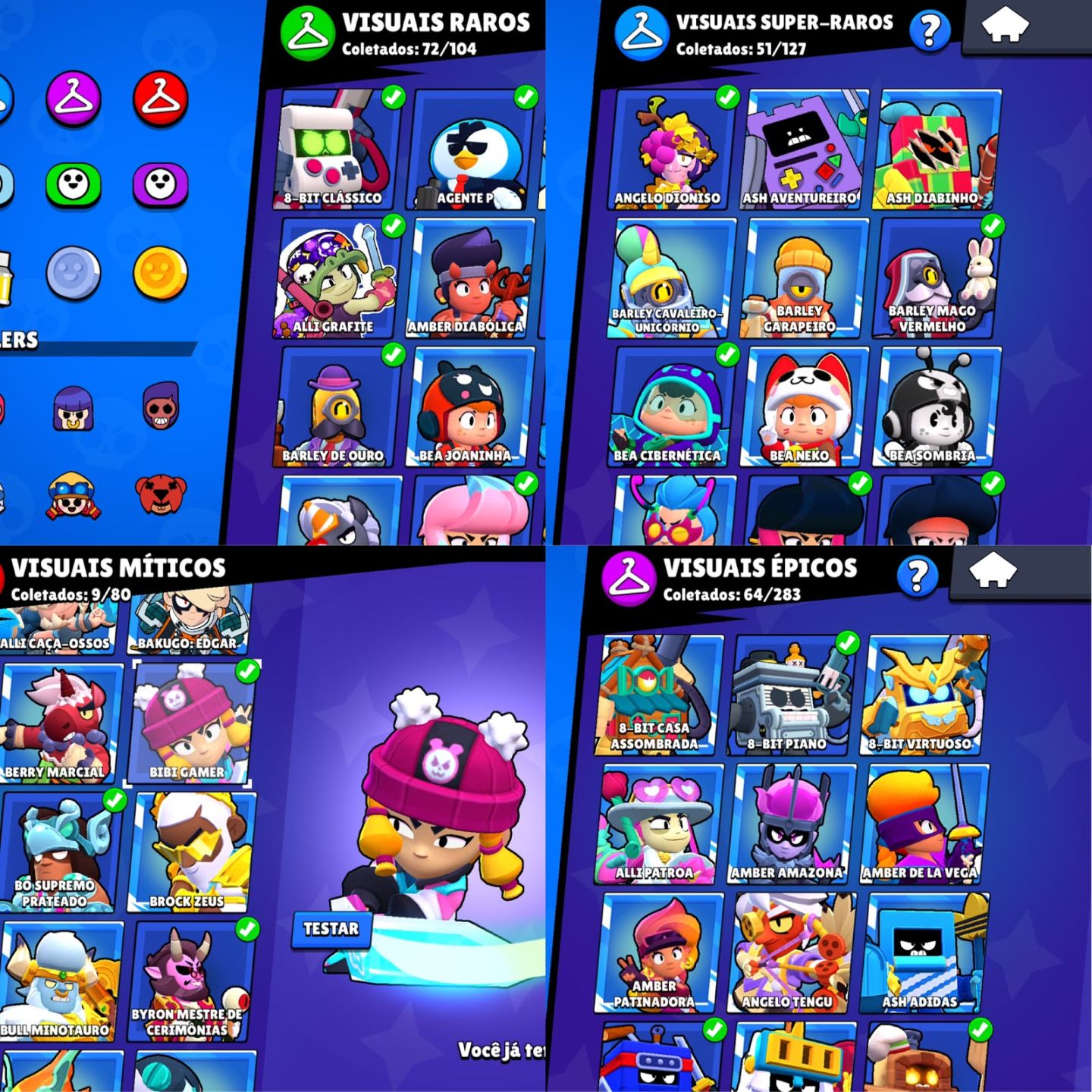 CONTA DE BRAWL STARS | 51K DE TROFEUS | 107 BRAWLERS VARIAS SKINS