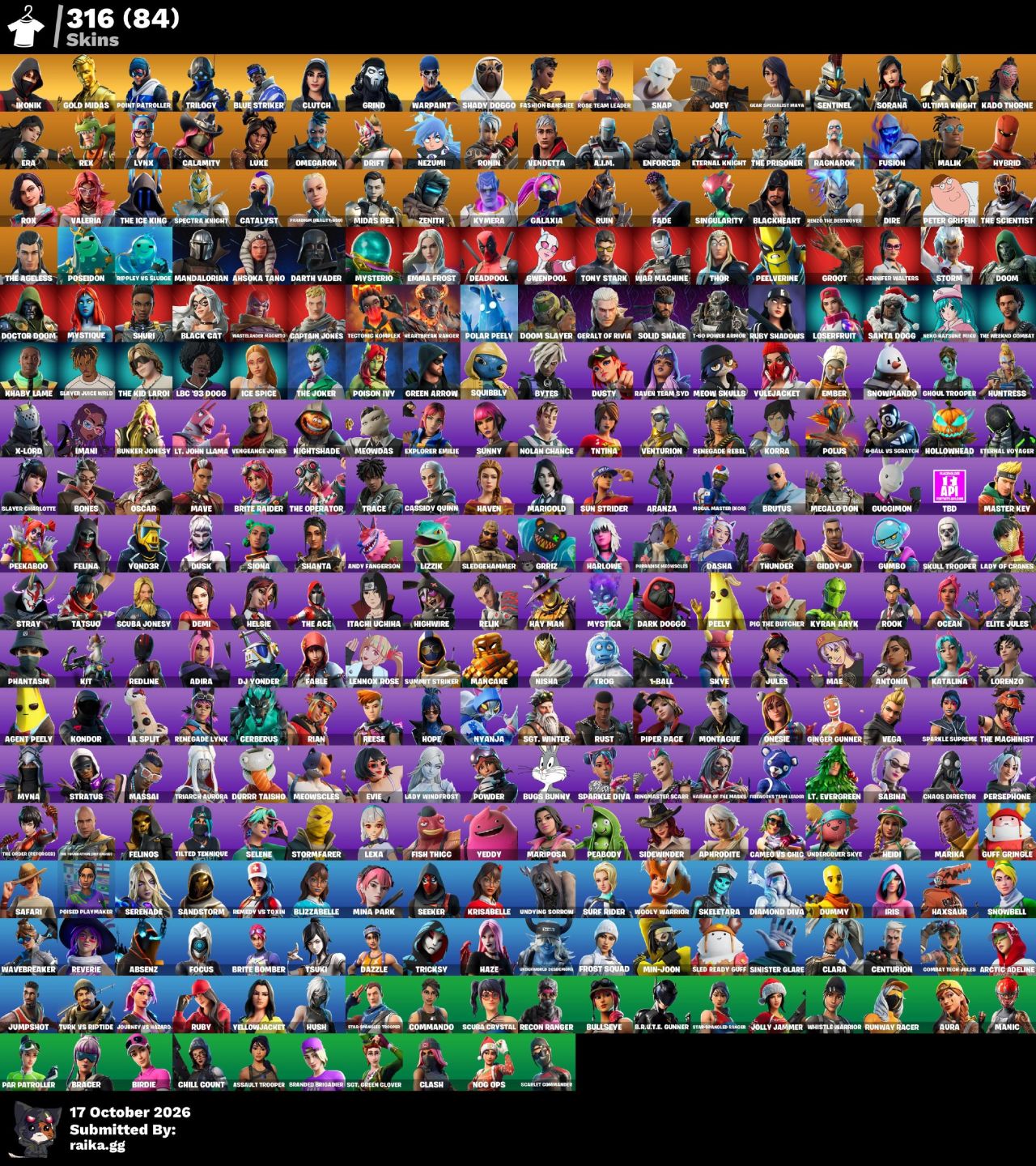 [316 SKINS] CONTA FORTNITE COM IKONIK/BALENCIAGA/MARVEL/GOLD MIDAS/ STW FUNDADOR