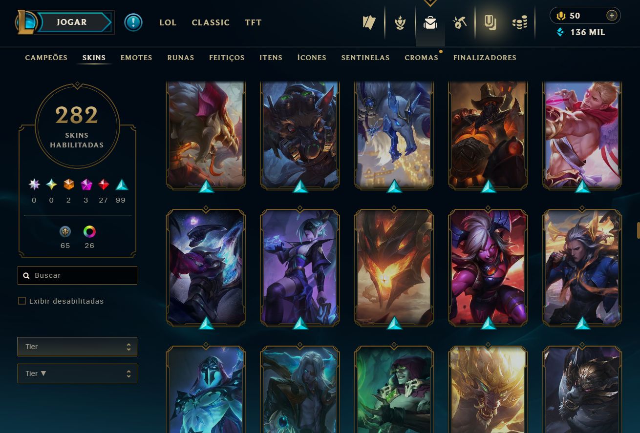 CONTA GOLD IV - 282 SKIN - FULL CHAMP + PREÇO BAIXISSIMO! - 100% SEGURA!