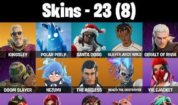 CONTA FORTNITE COM KINGSLEY, THE WITCHER, 800 V-BUCKS E 23 SKINS