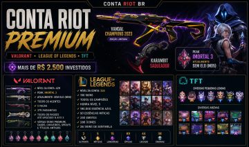 Conta Riot BR | Valorant + LoL | Imortal 3 e Esmeralda 2