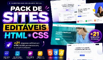 Pack com +21 Templates HTML e CSS Editáveis