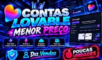 Promoção Contas Workspace - Lovable.dev IA - 10/20/25/55 - Créditos