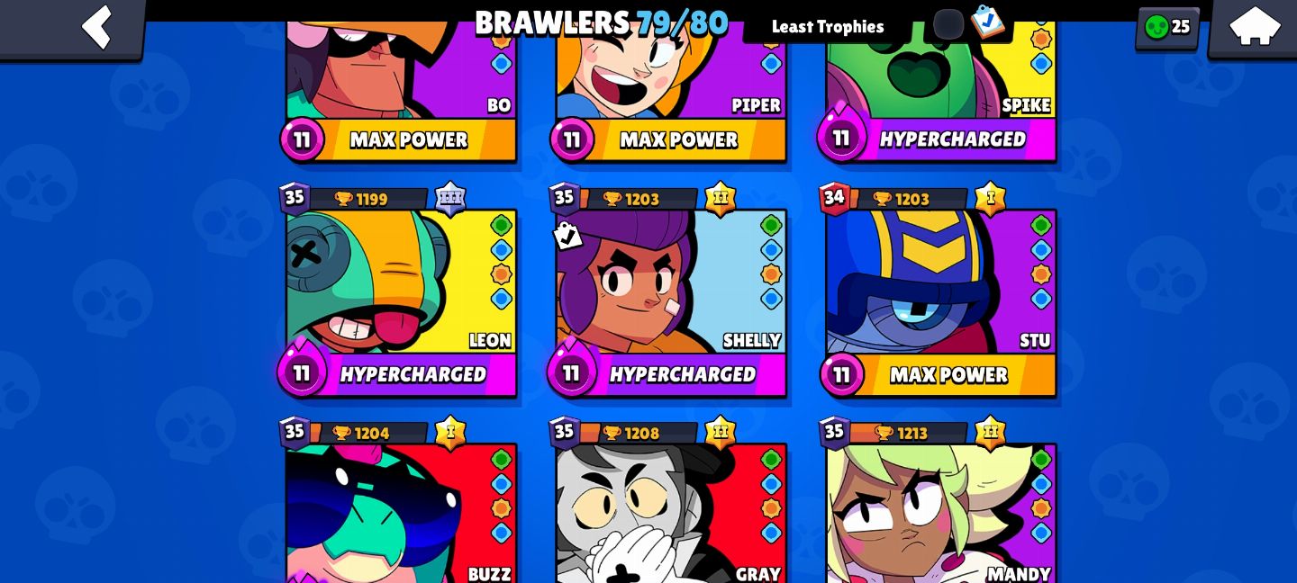 BRAWL STARS CONTA DE 90K / 48 RANK 35 / 14/15 PASSES /+ DE 100 SKINS
