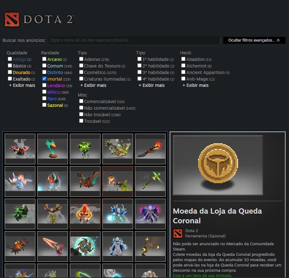 CONTA STEAM ANTIGA E COMPLETA | DOTA 2 IMMORTAL | CS2 PRIME | BIBLIOTECA GRANDE