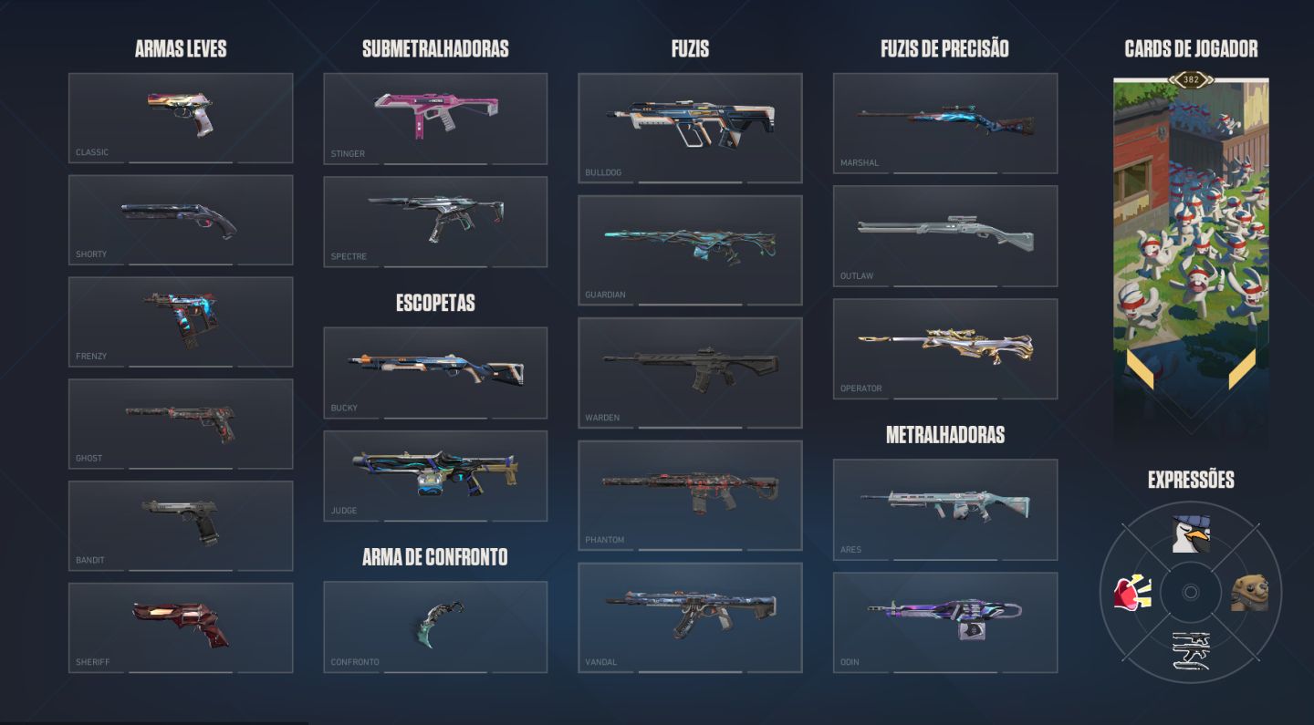 Conta do valorant com varias skins, singularidade e preludio do caos