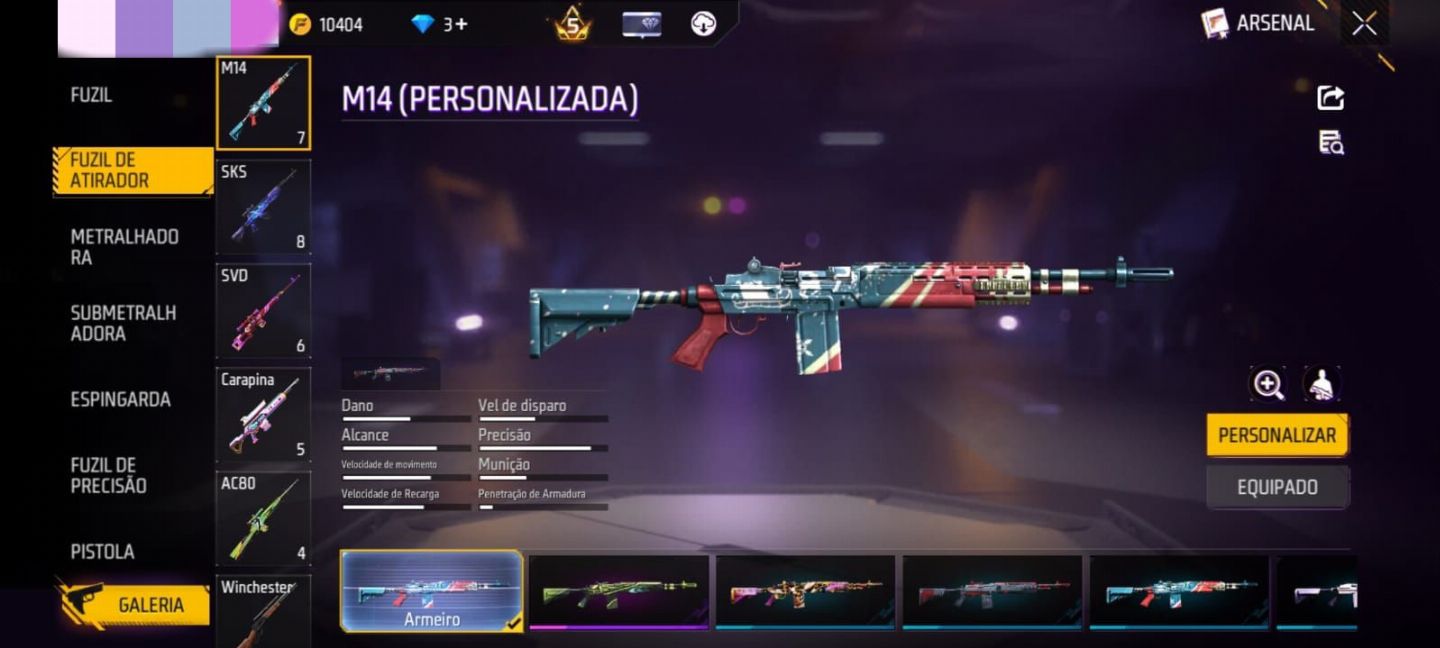 CONTA FREE FIRE PRIME 5 + 300 PEITORAIS + 200 CALÇAS PUNHO EVOLUTIVO MUITO MAIS