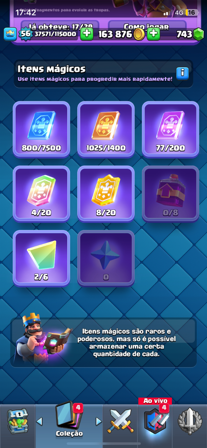 CONTA CLASH ROYALE 10K DE TROFEUS MUITAS EVOS