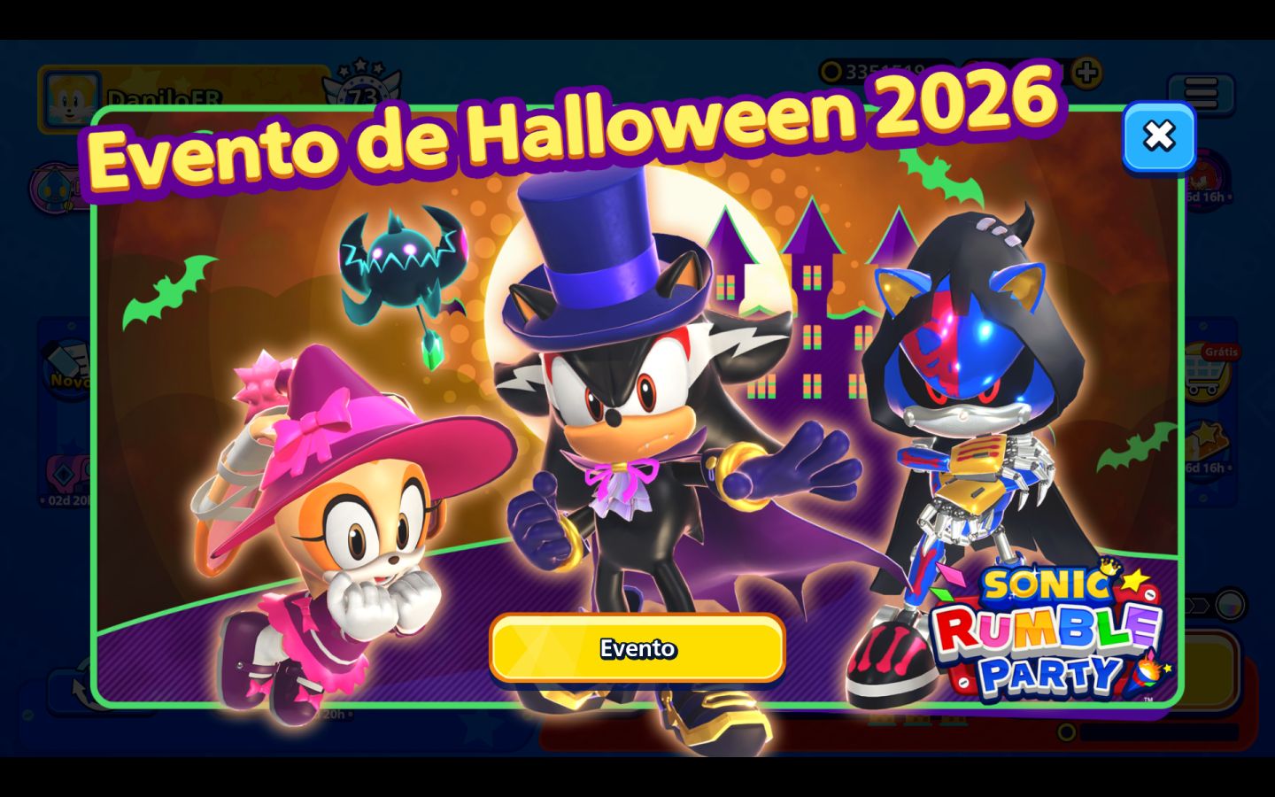 Sonic Rumble Party com os personagens principais disponíveis jogo Full Access
