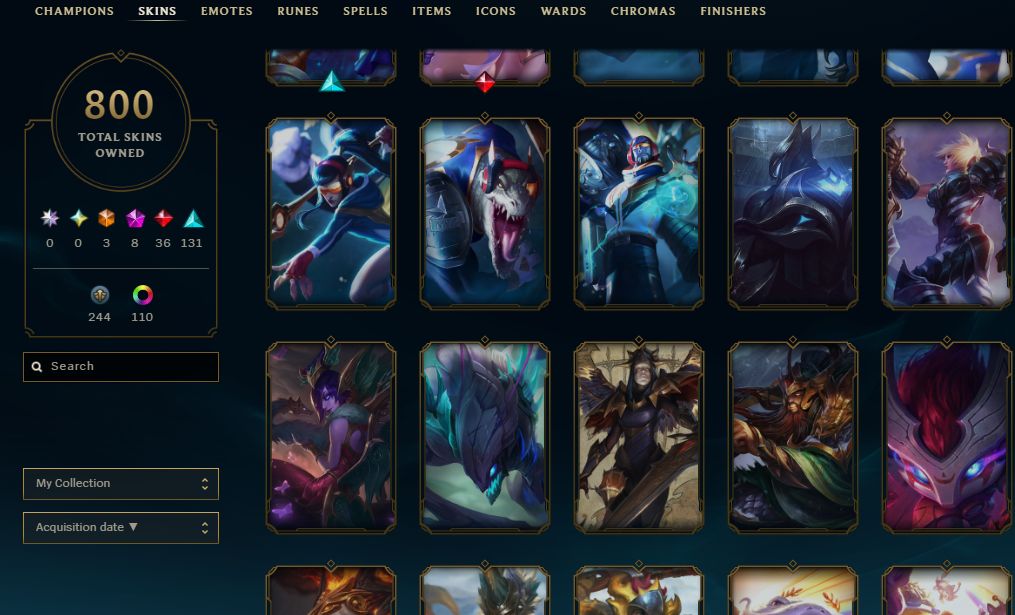 Conta extremamente rara com todas as bordas raras e skins bugadas