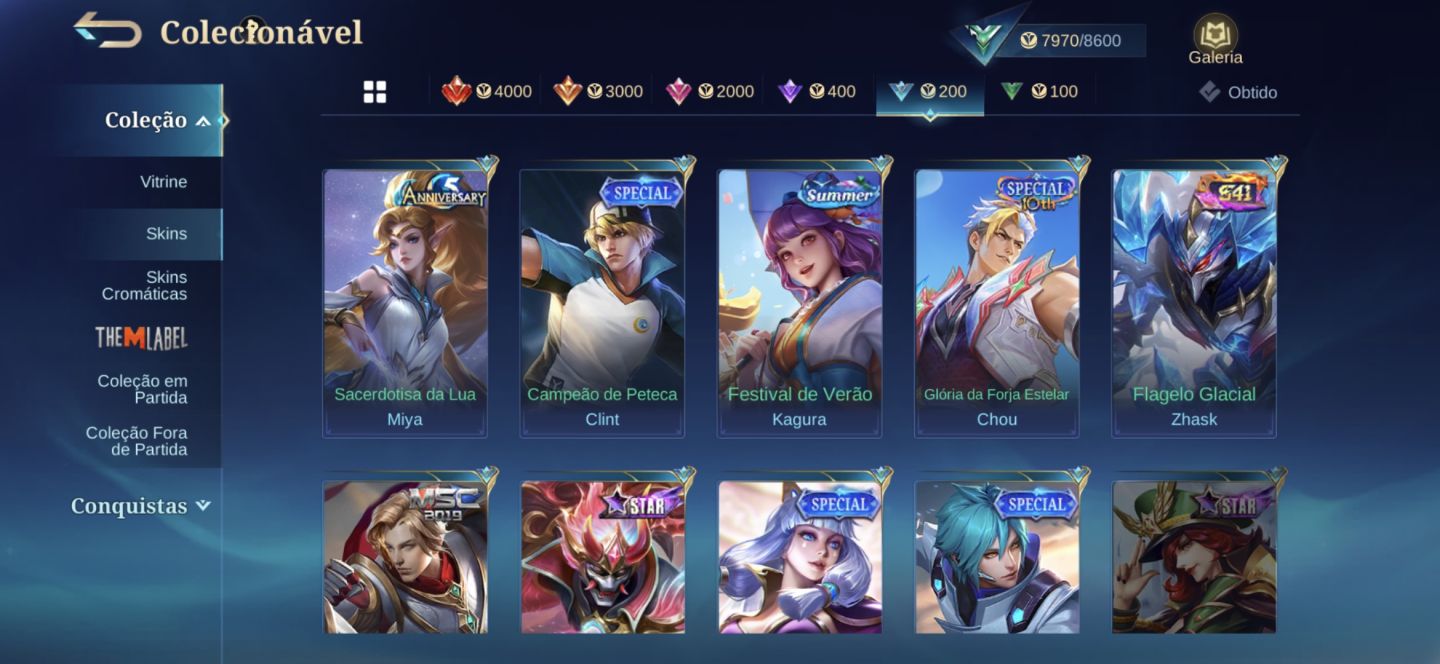 Conta no elo mitico com muito recurso e diamantes