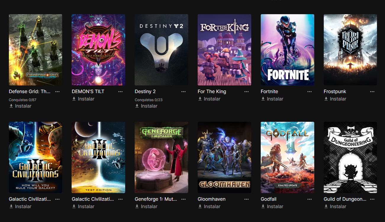 Conta Epic ( Fortnite e RL ), cerca de 100 skins e muitos jogos na Epic PC