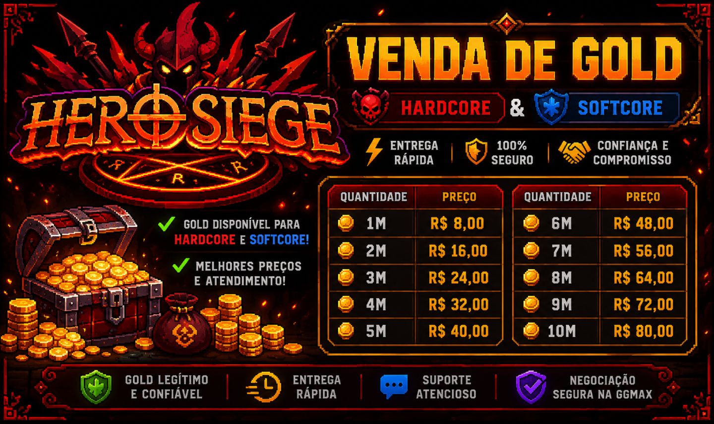 Hero Siege - Gold Hardcore e Softcore | Entrega Rápida |