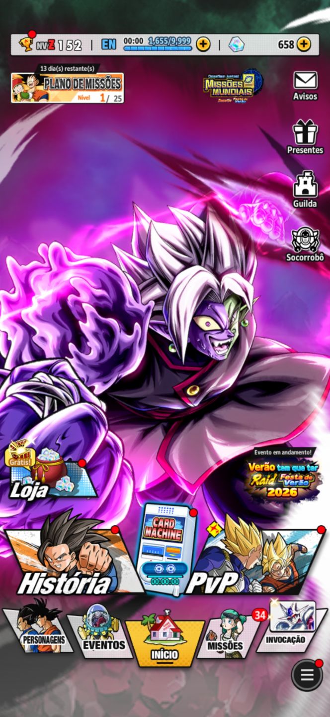 CONTA DE DRAGON BALL LEGENDS COM 3 ULTRAS