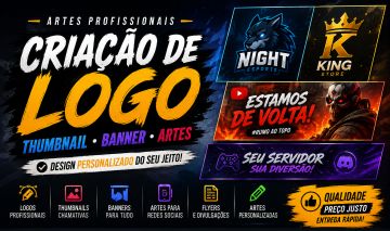 Criação de Logo, Thumbnail, Banner e Artes Profissionais | Design Personalizado