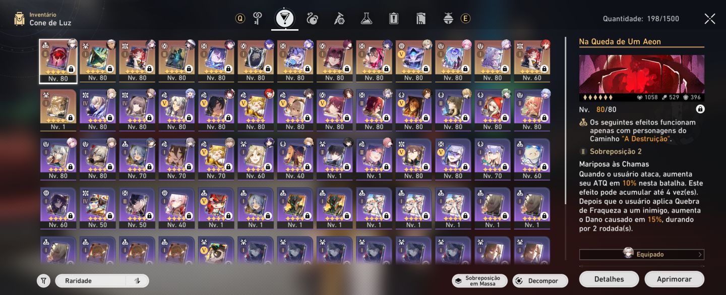 CONTA HONKAI STAR RAIL 20+ 5 ESTRELAS