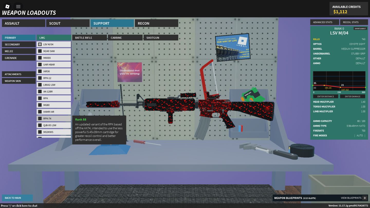 CONTA DE PHANTOM FORCES RANK 117, COM ALGUNS PREBUYS! 11K DE ROBUX GASTO NA ACC!