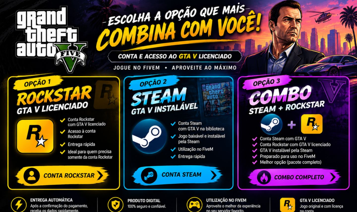 [ENTREGA AUTOMÁTICA] GTA V PARA FIVEM | ROCKSTAR | STEAM