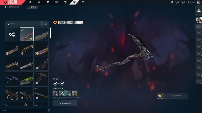 CONTA COMPLETA SKIN DE FACA NOCTURNUM PHANTOM CHAMPIONS 2026 NIVEL 25 BRONZE 2