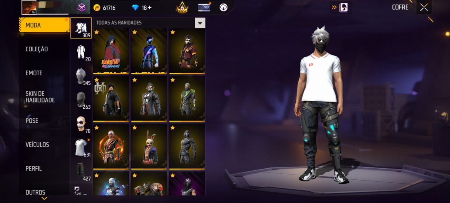 Conta de free fire a venda com várias skins!!!