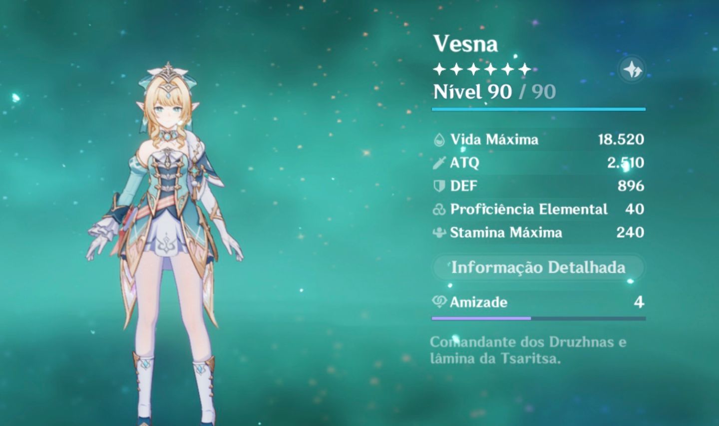 Conta genshin Impact com 24 personagens 5 estrelas, armas 5 estrelas e artefatos