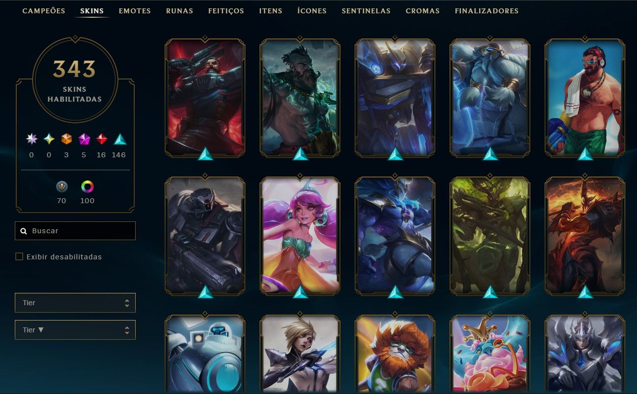 Conta com 4 skin primatica e 3 ultimate