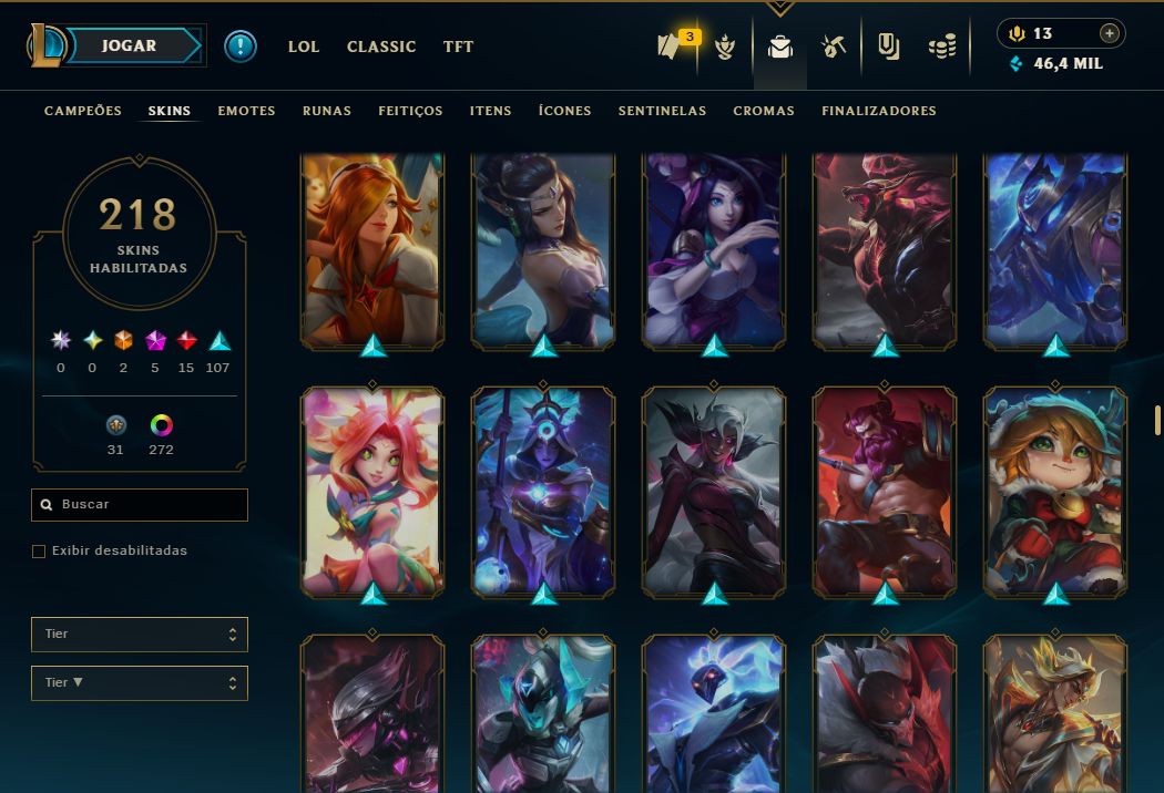 Conta de LOL (diamante II) e Valorant (ouro) - com todos os agentes.