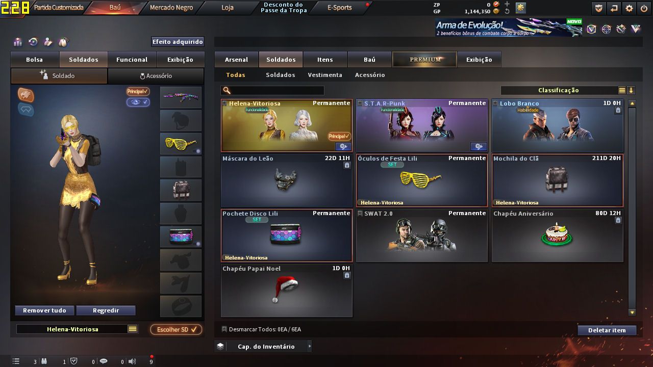 CONTA CROSSFIRE MAJOR 03 VIPS +01 CHAR HELENA VITORIOSA - COD SKYBR03