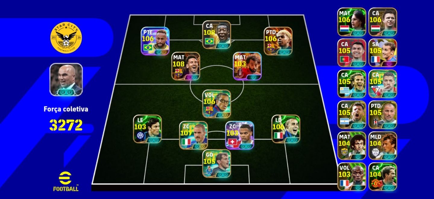 CONTA eFOOTBALL 2026 FULL LENDÁRIOS | PELÉ, MESSI, YAMAL, MATTHÄUS | 3272 FORÇA