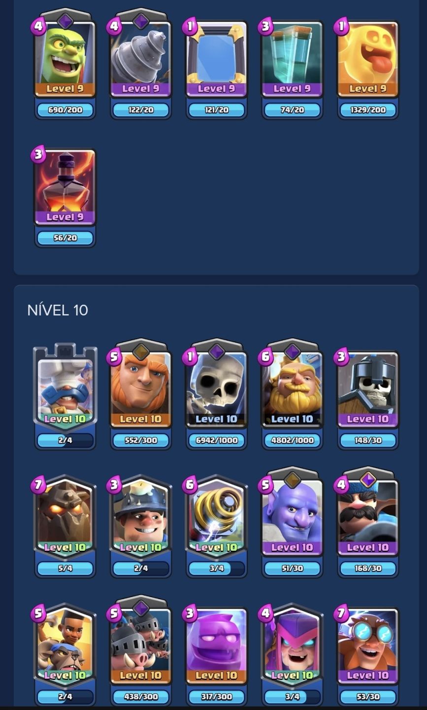 COMBO de conta clash royale e clash of clans