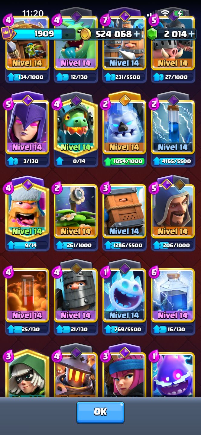CONTA CLASH ROYALE, COM CARTAS EM NÍVEL COMPETITIVO E GEMADA, E-MAIL PD