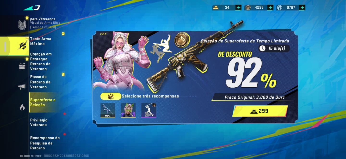 CONTA BLOOD STRIKE M4A1 ETERNA + EMMA NYAN LENDÁRIA + PASSE VETERANO