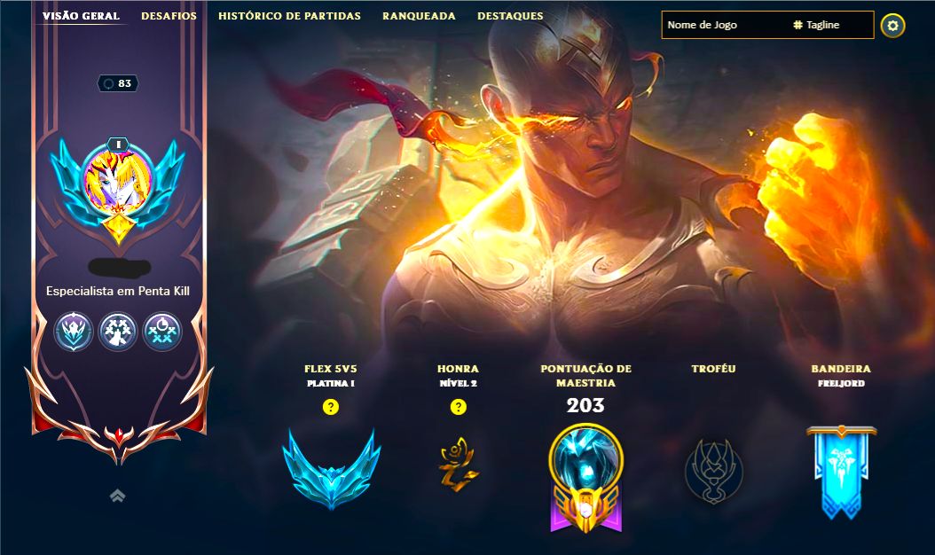 LENDÁRIA LEE SIN PUNHOS DIVINOS + [100 SKINS HABILITADAS] + PLATINA 1 SOLO/FLEX
