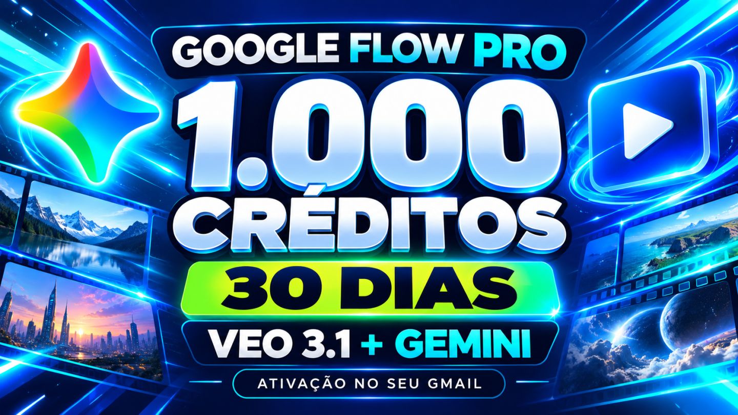 FLOW 1000 CRÉDITOS POR 30 DIAS + VEO 3.1 + GEMINI PRO + ONE 5TB + PRIVADO