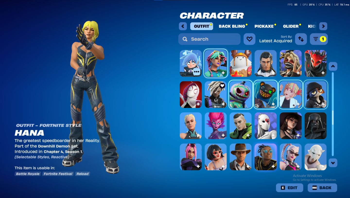 CONTA OG FORTNITE CAP. 1 TEMP. 5 | 170 SKINS RARAS + MACHADO LEVIATHAN + ITENS