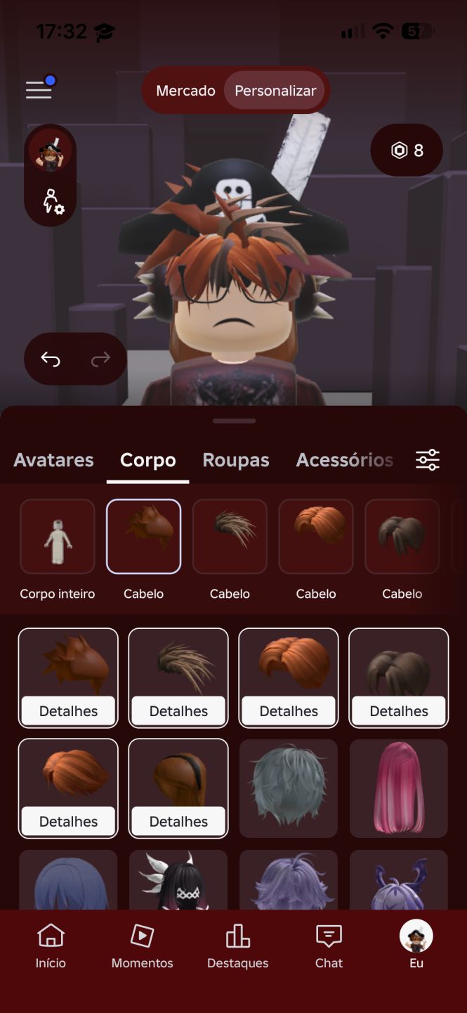 Conta Roblox cnp masculina e feminina