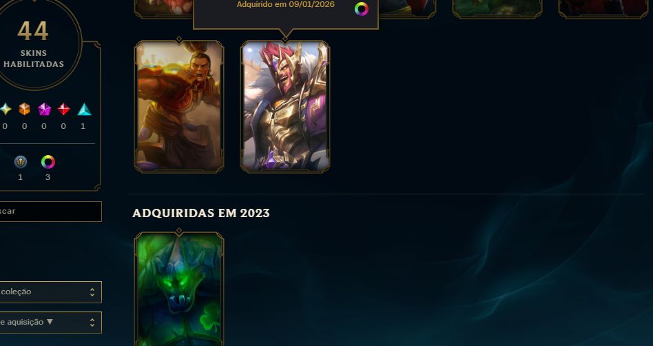 Conta lv 39 c/3skin c/2 frag skin