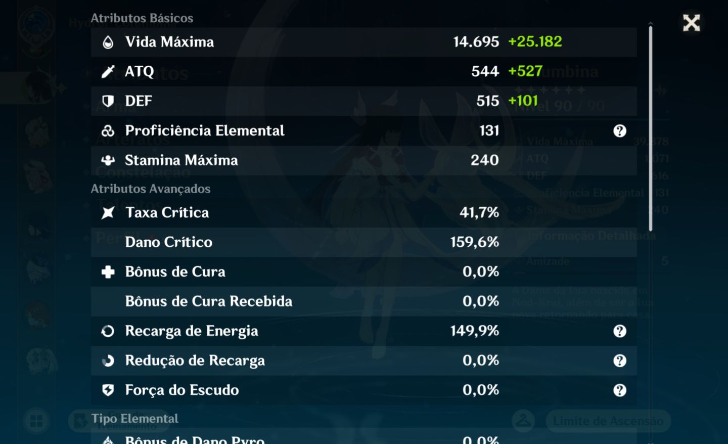 CONTA END GAME COM COLUMBINA, LAUMA, YAE, ODETTE, FURINA+SIG E MAIS!