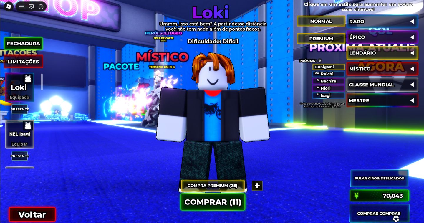 Contas Blue Lock Rivals | 2 Slots + 1 nel | World Class Fluxo | Lv 10+