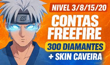 CONTAS FREE FIRE COM 300 DIAMANTES + REI CAVEIRA + TROCA NICK | NO SEU GOOGLE