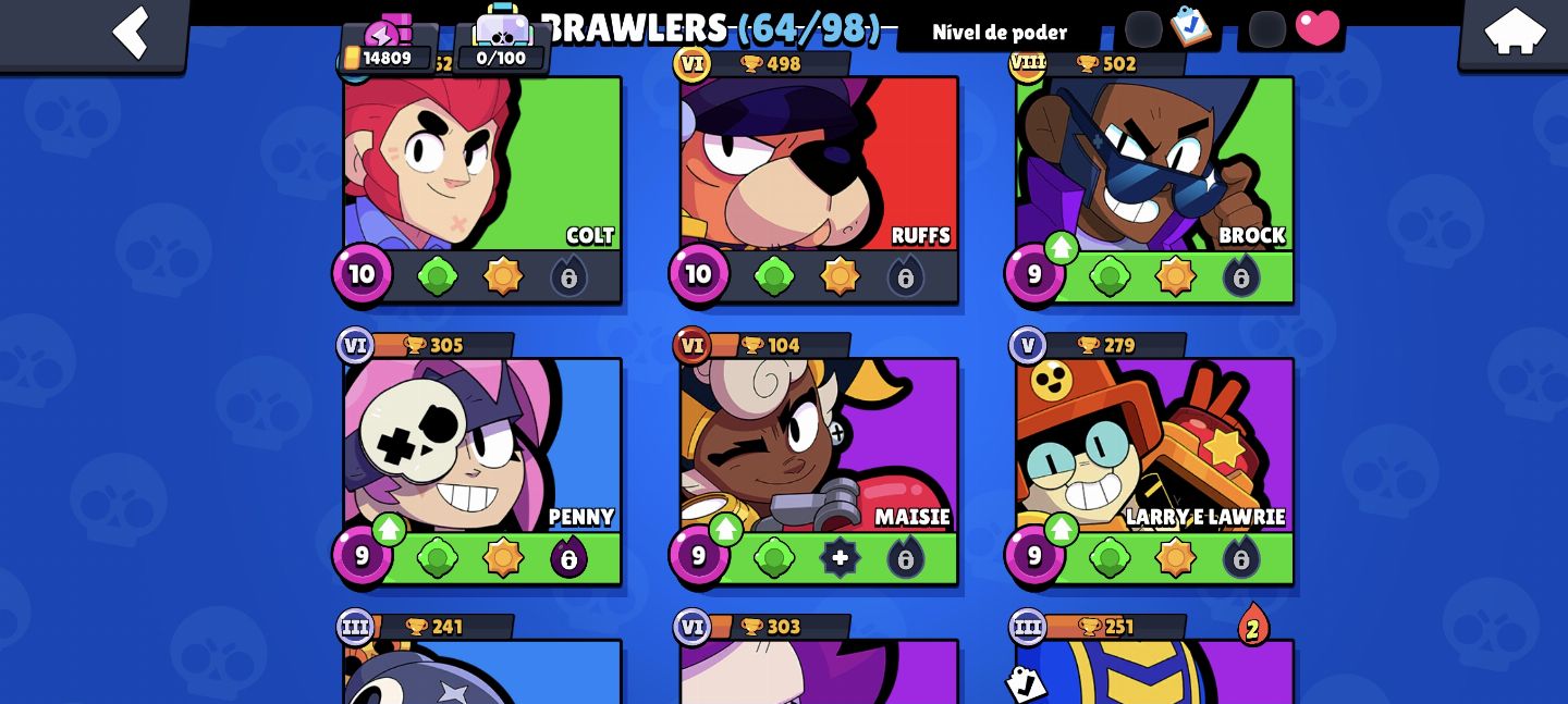 CONTA BRAWL STARS 15K - 64 BRAWLERS - 11 MÁXIMOS - GRUPO ALPHA SOLUTIONS