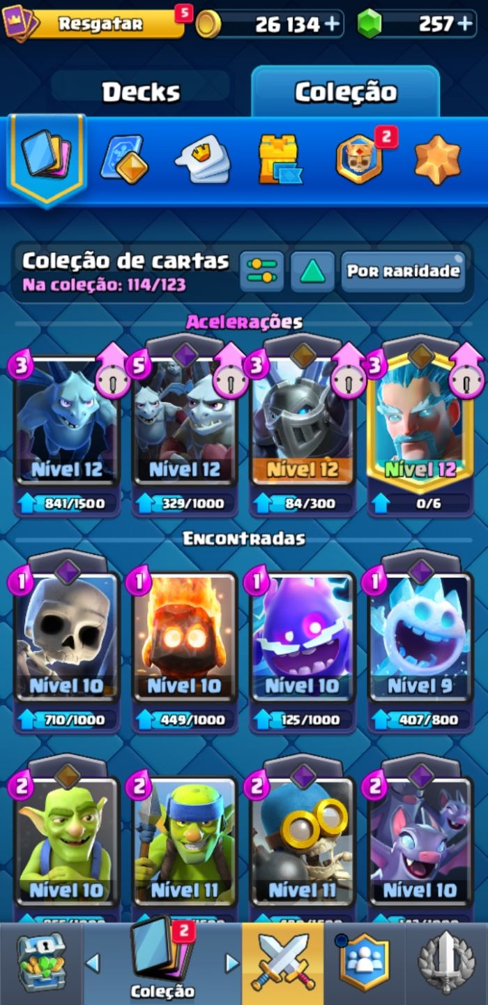 CONTA CLASH ROYALE | 6319 TROFÉUS | 607 GEMAS | CARTAS LVL 12 | LENDÁRIAS