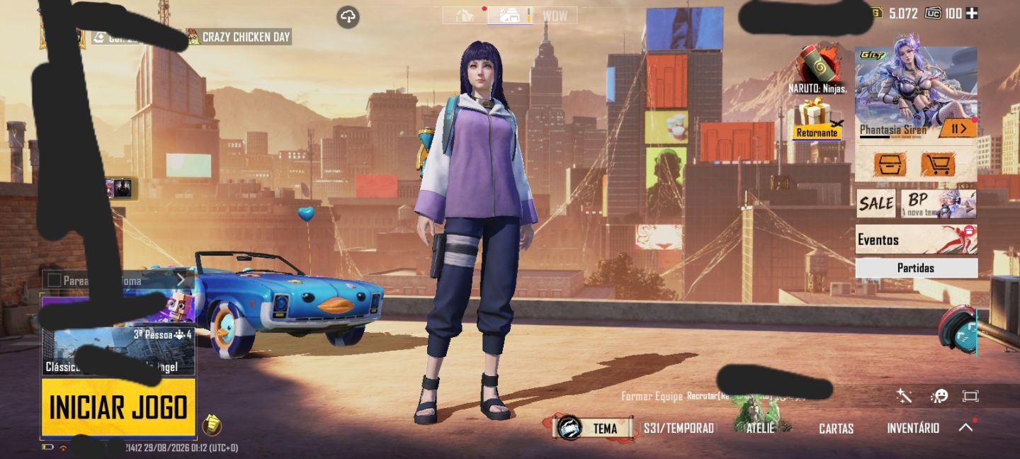 CONTA PUBG MOBILE DE 8 ANOS COM SKINS DO NARUTO (FULL ACESSO)