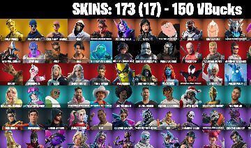 173 skins + OG STW Courageous Knight Lara Croft Dream Dummy Aura Rage Verve