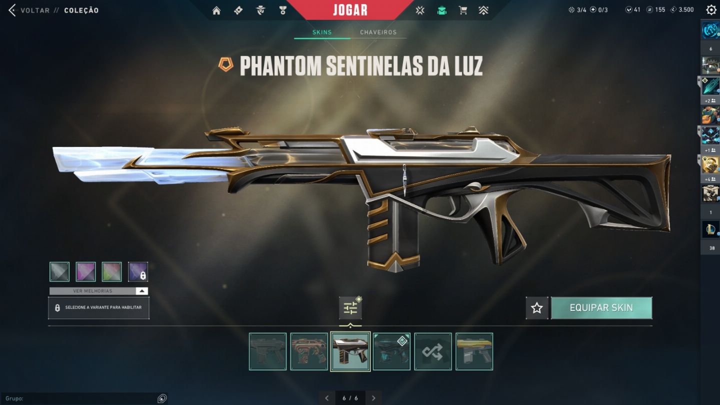 Conta com várias skins