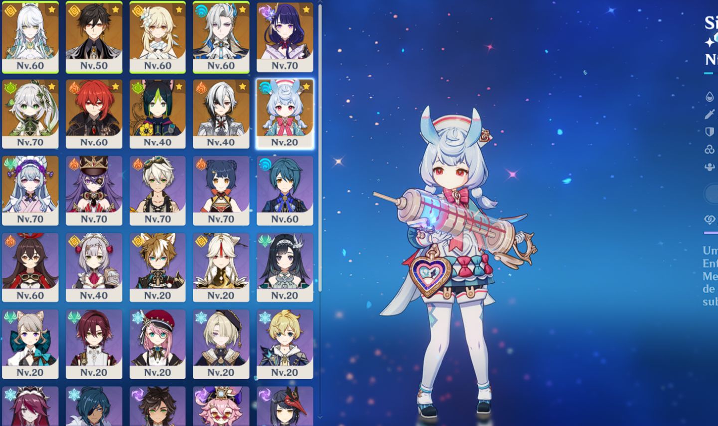 Conta Iniciante Genshin AR49, 11 personagens 5 estrelas