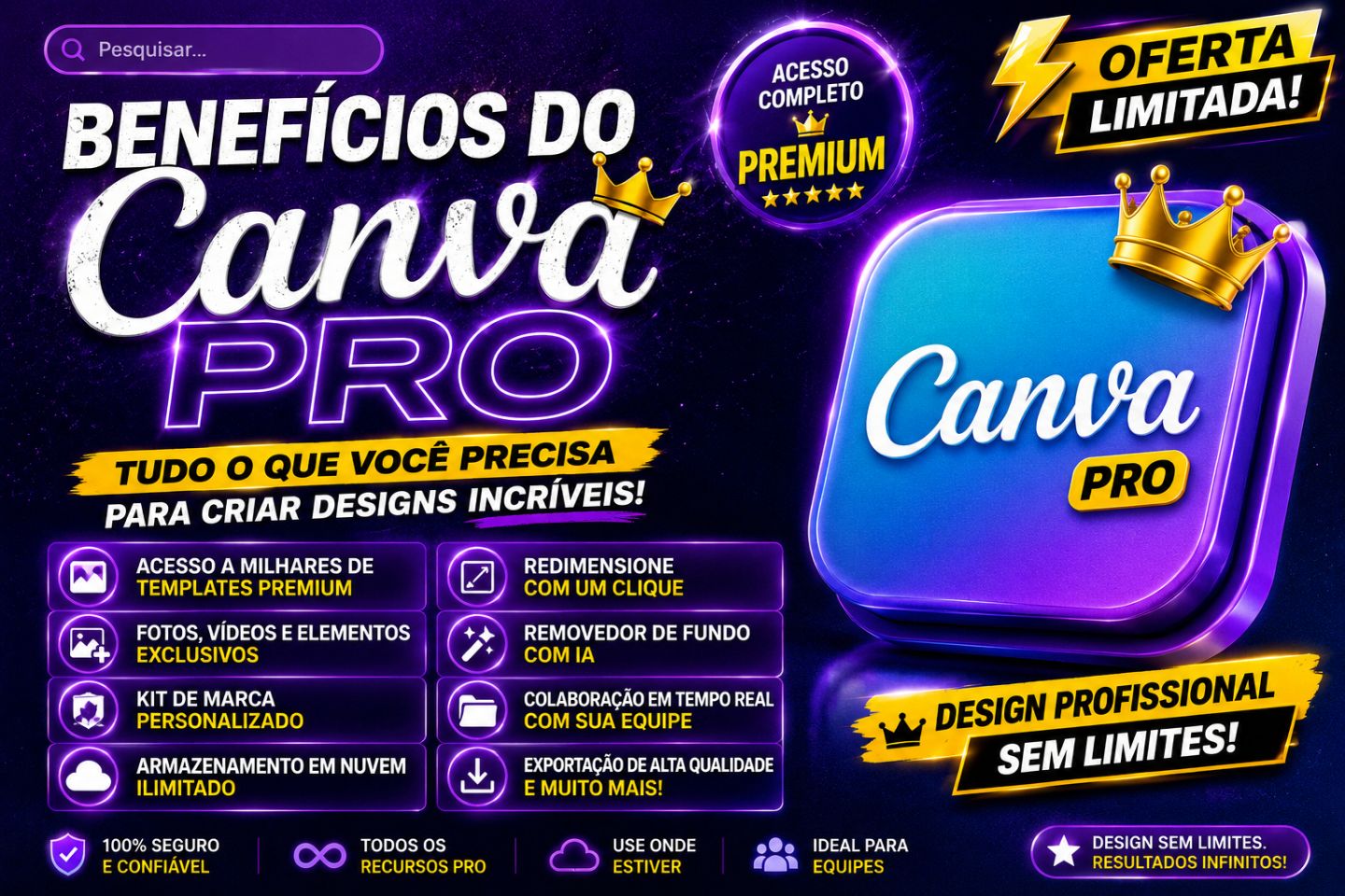 OFERTA IMPERDÍVEL CANVA PRO 30 DIAS - CONVITE