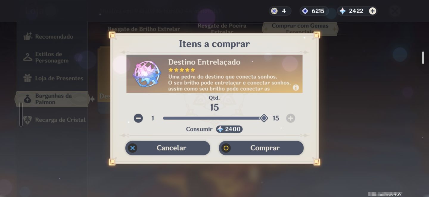 Conta genshin impact com vários t5!!!