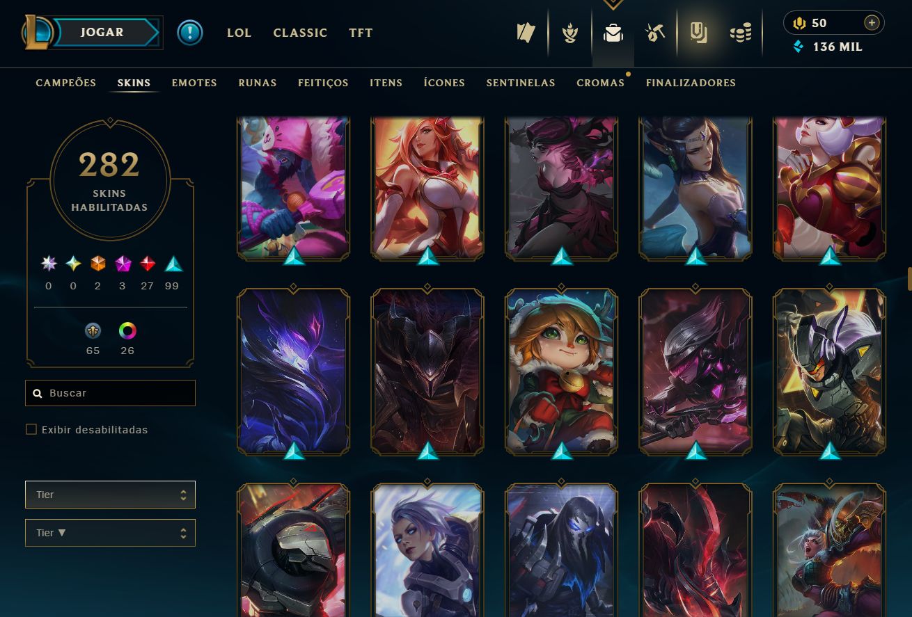 CONTA GOLD IV - 282 SKIN - FULL CHAMP + PREÇO BAIXISSIMO! - 100% SEGURA!